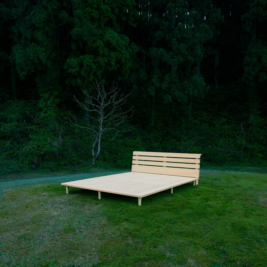 ひのきベッド 国産ひのき 無垢ベッド 日本製ベッド ベッドフレーム ヘッドボード付きベッド ローベッド すのこベッド 通気性 ベッド 敷布団対応ベッド 木製ベッド ナチュラルインテリア 寝具専門店 YUNAGI