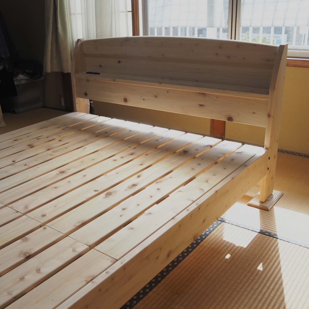 ベッド ベッドフレーム マットレス ヒノキベッド 檜ベッド 無垢ベッド 国産ベッド 木のベッド 組立簡単 日本製 京都 亀岡 亀屋寝装センター