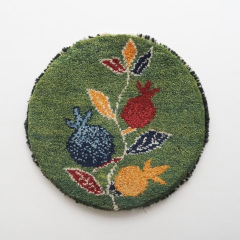 ギャッベ | 座布団サイズ(円形) 38×38cm ザクロ イラン #CC-037