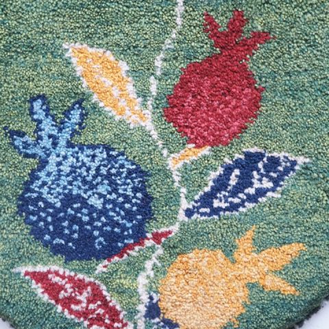 ギャッベ | 座布団サイズ(円形) 38×38cm ザクロ イラン #CC-037