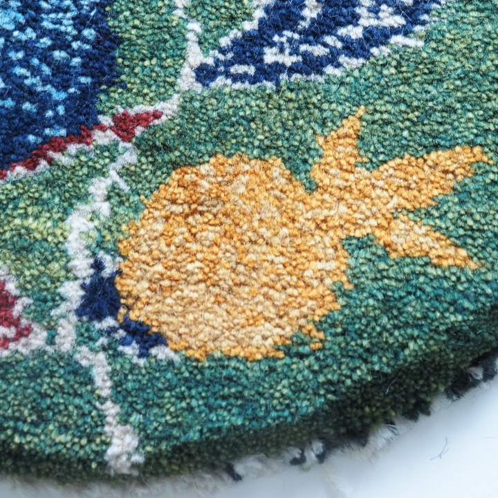 ギャッベ ギャベ ザクロ 緑 イラン シラーズ カシュガイ 草木染め 手紡ぎ 手織り 絨毯 ラグ 敷物 ミニギャッベ 座布団 チェア ソファ インテリア雑貨 ギャッベ京都 ダイニングチェア クッション 北欧 京都 亀屋寝装センター