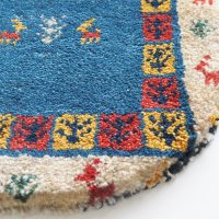 ギャッベ | 座布団サイズ(円形) 38×38cm 生命の樹 鹿 イラン #CC-117