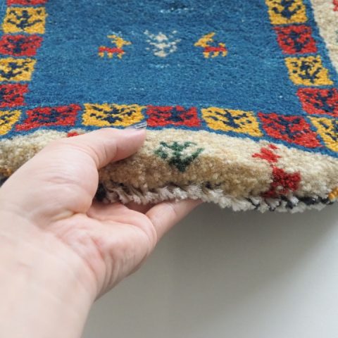 ギャッベ | 座布団サイズ(円形) 38×38cm 生命の樹 鹿 イラン #CC-117