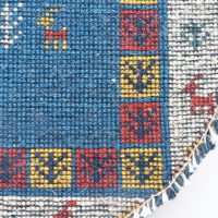 ギャッベ | 座布団サイズ(円形) 38×38cm 生命の樹 鹿 イラン #CC-117