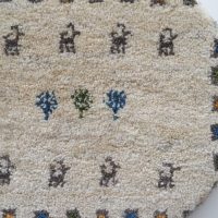 ギャッベ | 座布団サイズ(円形) 39×39cm 生命の樹 鹿 イラン #CC-157