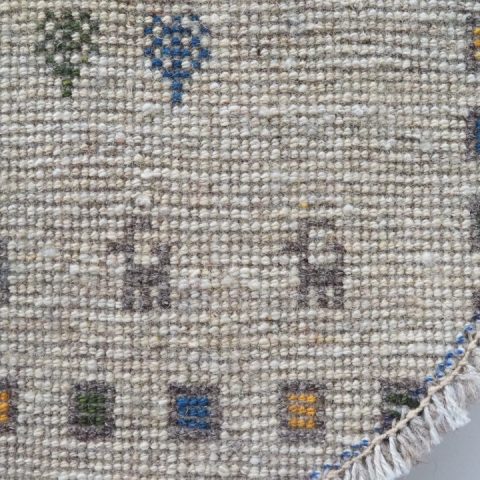 ギャッベ | 座布団サイズ(円形) 39×39cm 生命の樹 鹿 イラン #CC-157