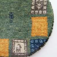 ギャッベ | 座布団サイズ(円形) 38×39cm 窓 生命の樹 鹿 イラン #CC-162