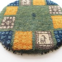 ギャッベ | 座布団サイズ(円形) 38×39cm 窓 生命の樹 鹿 イラン #CC-162