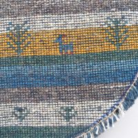 ギャッベ | 座布団サイズ(円形) 38×39cm 鹿 カラフル イラン #CC-167