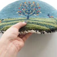 ギャッベ | 座布団サイズ(円形) 38×40cm 風景画 イラン #CC-172