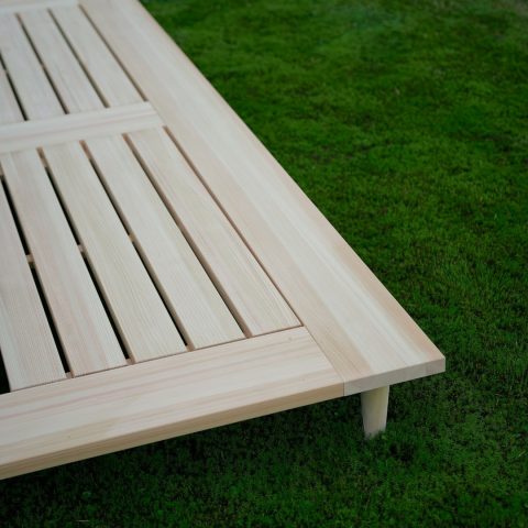 Yunagi Solid Hinoki Minimalist Bed | ベッドフレーム (ヘッド無)