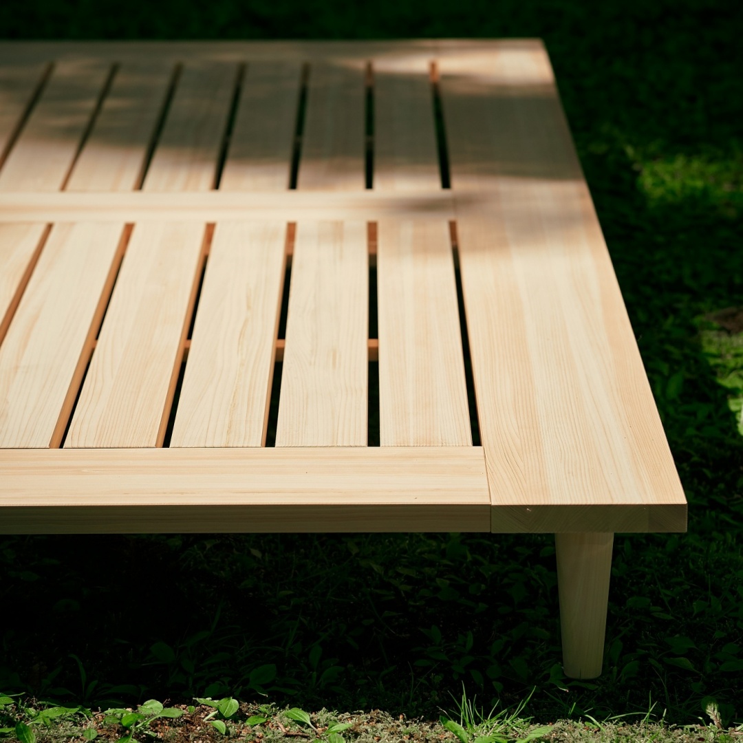 ひのきベッド 無垢ベッド 国産ひのき ベッドフレーム ローベッド ヘッドボードなしベッド すのこベッド 通気性 ベッド 布団が使えるベッド 日本製ベッド 木製ベッド ナチュラルインテリア 寝具専門店 シンプルベッド YUNAGI