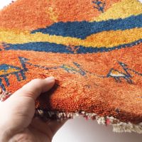 ギャッベ | 座布団サイズ(円形) 38×39cm ラクダ 風景画 イラン #CC-191